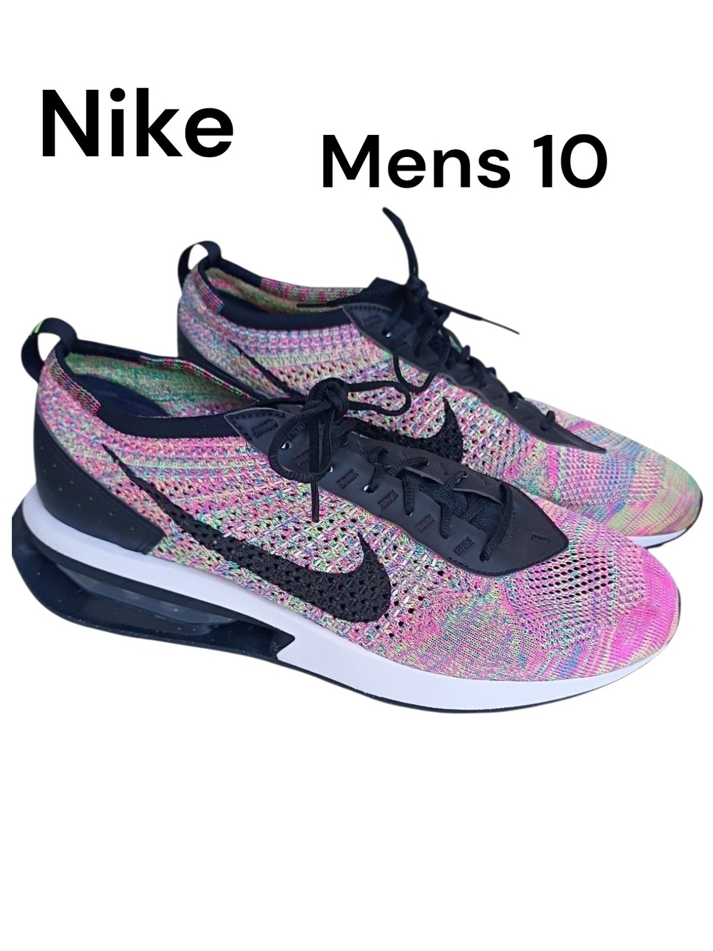 Nike Air Max Flyknit racer multi color rainbow mens size 10